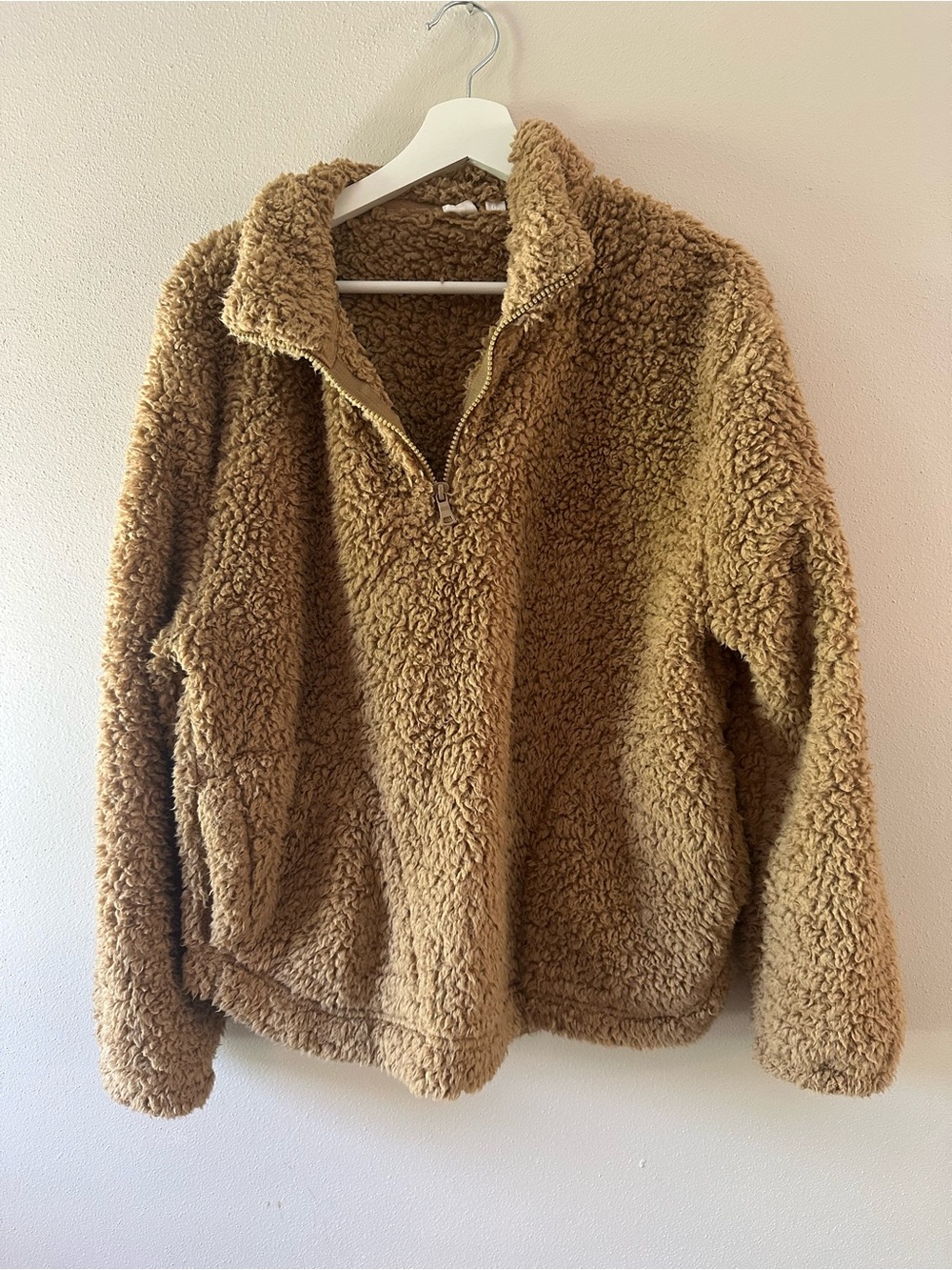 GAP Teddy Half-Zip Jacket - Camel